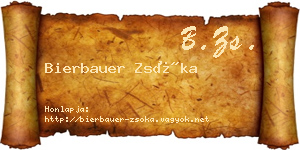 Bierbauer Zsóka névjegykártya